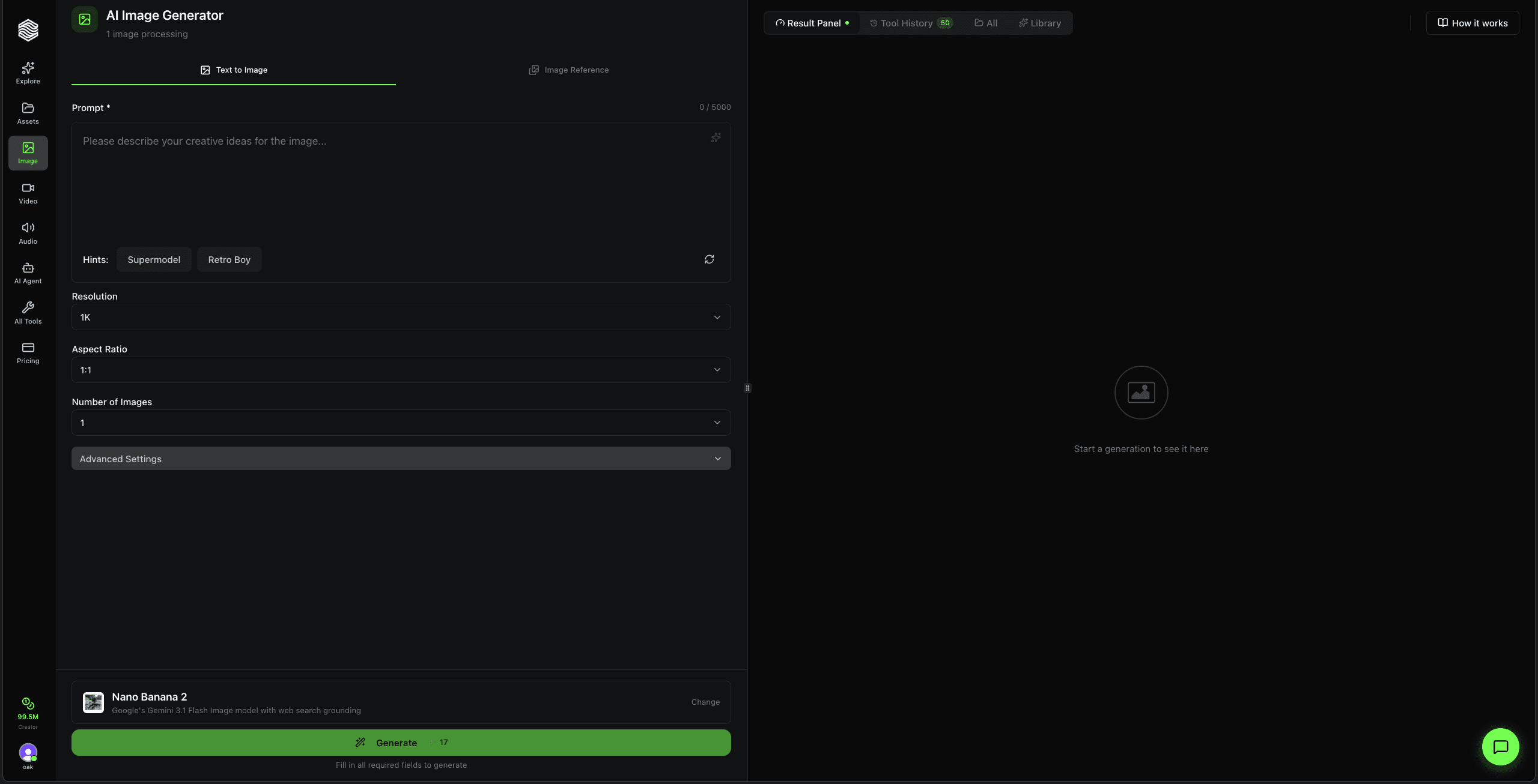 How to Use the AI Image Generator on Oakgen.ai