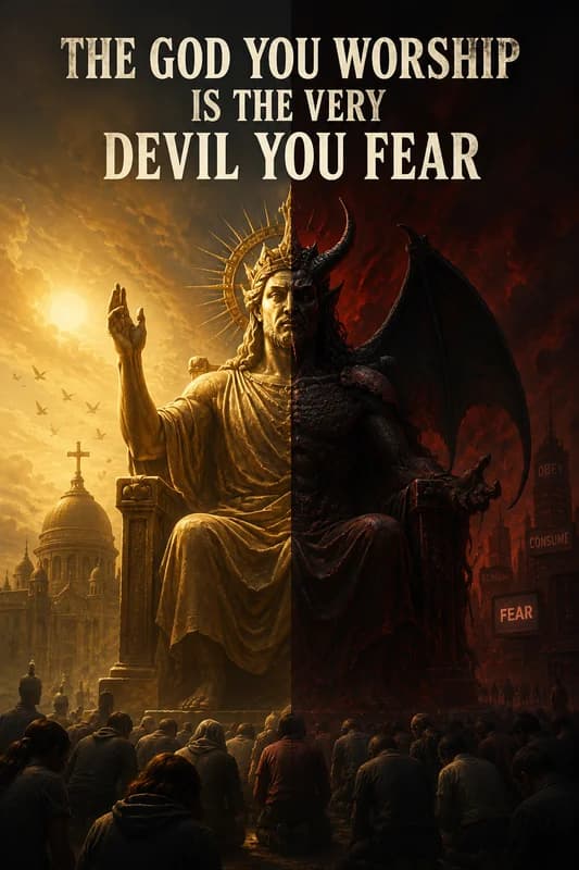The God You Worship Is the Very Devil You Fear
For generations, humanity has been taught to fear the devil.
A horned enemy.
A deceiver.
A destroyer of souls.
A force of chaos standing against divine truth.
But what happens when the system teaching you to fear evil has been using fear itself as a weapon?
What happens when the image of “God” handed to the masses mirrors the very traits they claim belong to the devil?
This is not a comfortable question.
But comfort has never been the birthplace of awakening.
The Psychology of Fear-Based Worship
Many religious systems are built upon reward and punishment.
Obey or suffer.
Submit or burn.
Believe or be condemned.
Fear becomes the doorway into faith.
Not understanding.
Not wisdom.
Not inner transformation.
Fear.
When a being demands absolute obedience under the threat of eternal punishment, people should be allowed to ask difficult questions.
Would unconditional love require terror?
Would a true creator need worship enforced through fear?
Throughout history, rulers understood one truth above all else:
People who are afraid are easier to control.
Fear silences curiosity.
Fear suppresses rebellion.
Fear keeps generations obedient to systems they never stop to examine.
The Reflection Nobody Wants to See
The devil is commonly described as jealous, wrathful, demanding submission, punishing dissent, and seeking dominion over humanity.
Yet many sacred texts describe God using those same characteristics.
Jealous.
Wrathful.
Demanding worship.
Destroying entire populations.
Punishing disobedience.
The contradiction creates an uncomfortable mirror.
One that institutional religion often discourages people from examining too deeply.
Questioning becomes labeled as rebellion.
Curiosity becomes called sin.
Independent thought becomes spiritual danger.
But truth does not fear questions.
Only control does.
Religion and Empire
Religion is not only been spiritual. It is political. Empires throughout history used religious authority to justify conquest, colonization, slavery, censorship, and social hierarchy.
Kings ruled “by divine right.”
Wars were declared holy.
Entire cultures were erased under the banner of salvation.