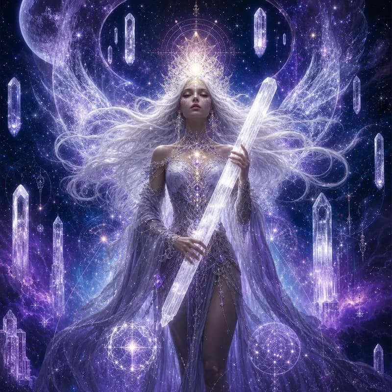 Selenite does not cleanse your space — she dissolves what does not belong. Liquid moonlight made solid. She charges every crystal near her, opens the crown, and calls your ancestors home.