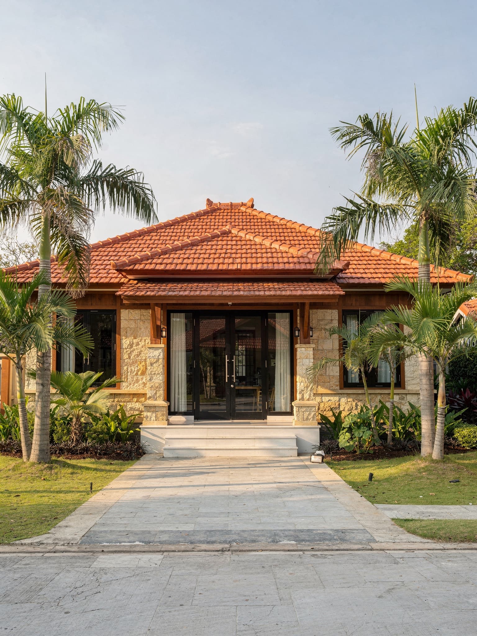 Indonesian Inspired Modern Tropical Villa Exterior