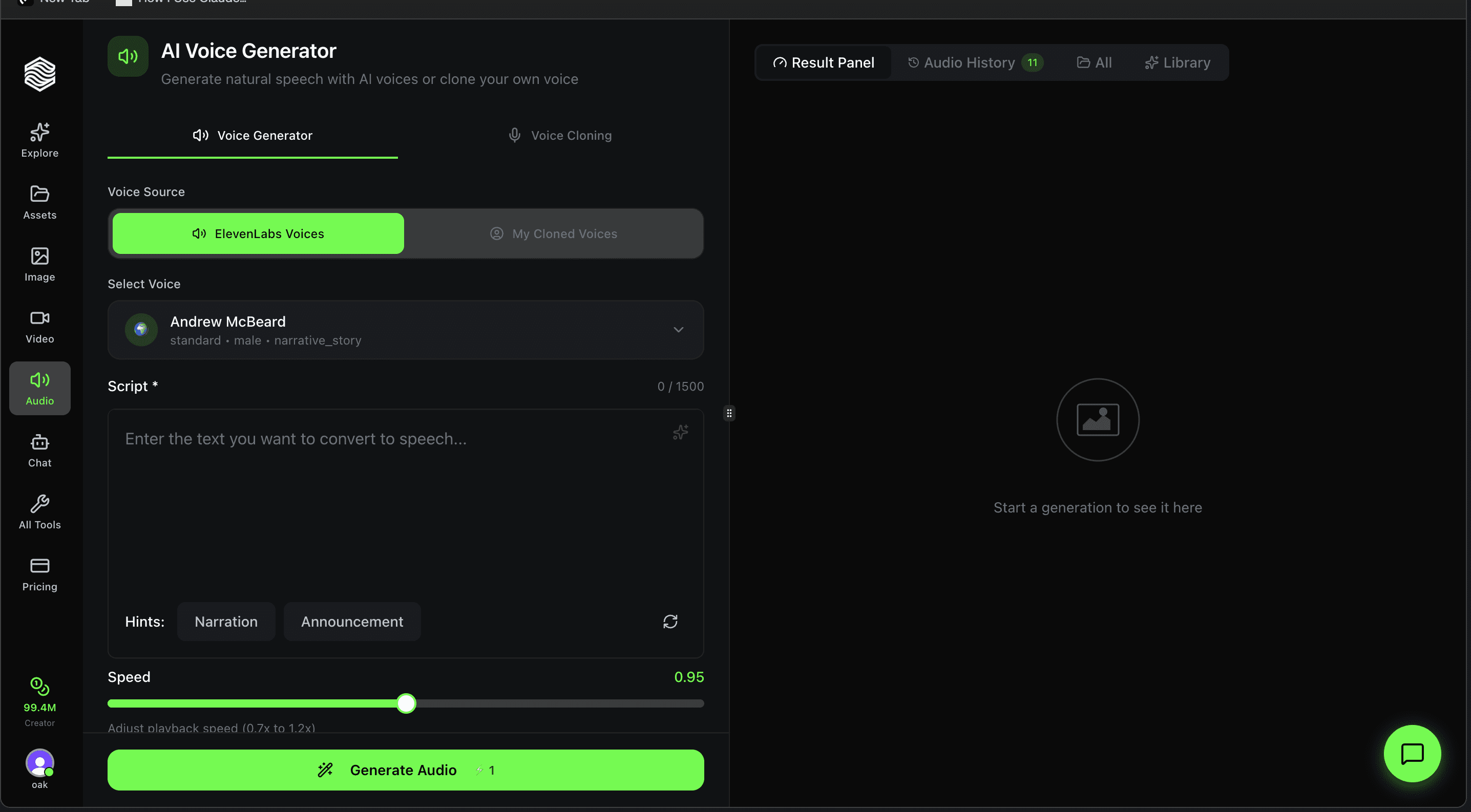 How to Use the AI Voice Generator on Oakgen.ai
