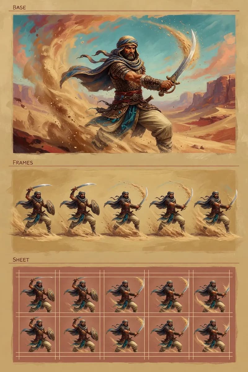 Character Sprite template from xAI