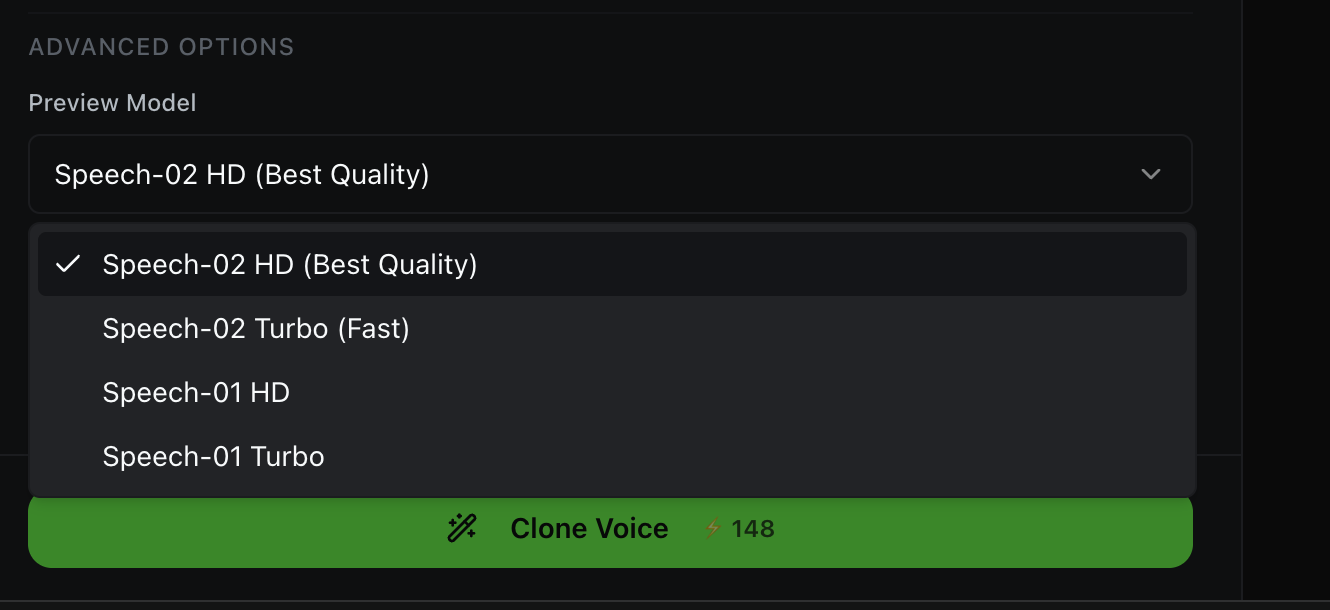 Preview Model Selection